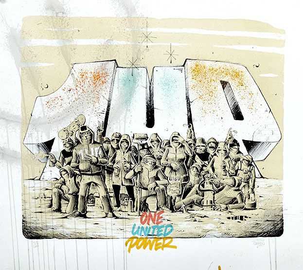 1UP, ‘20 Years 1UP’, 16-11-2023, Print, Two color lithograph printed on a Marinoni press built in 1881; Each lithograph individually hand embellished with spray paint, china ink and marker, My Finbec, Numbered, Handfinished