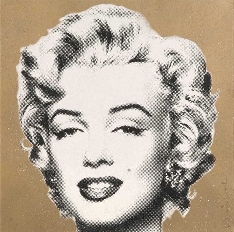 Mr. Brainwash, ‘Diamond Girl (Marilyn Monroe Gold)’, 2016, Print, Screenprint with "diamond dust" and spray paint, null, 