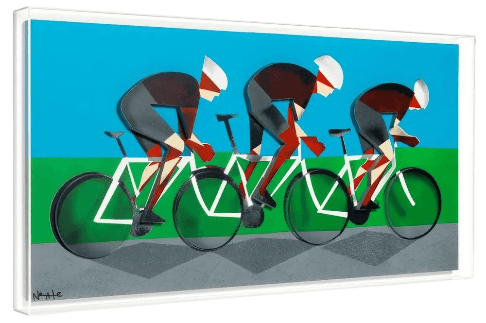 Adam Neate, ‘The Cyclists’, 10-08-2013, Print, Screenprinted acrylic on layered boards, Elms Lesters, 