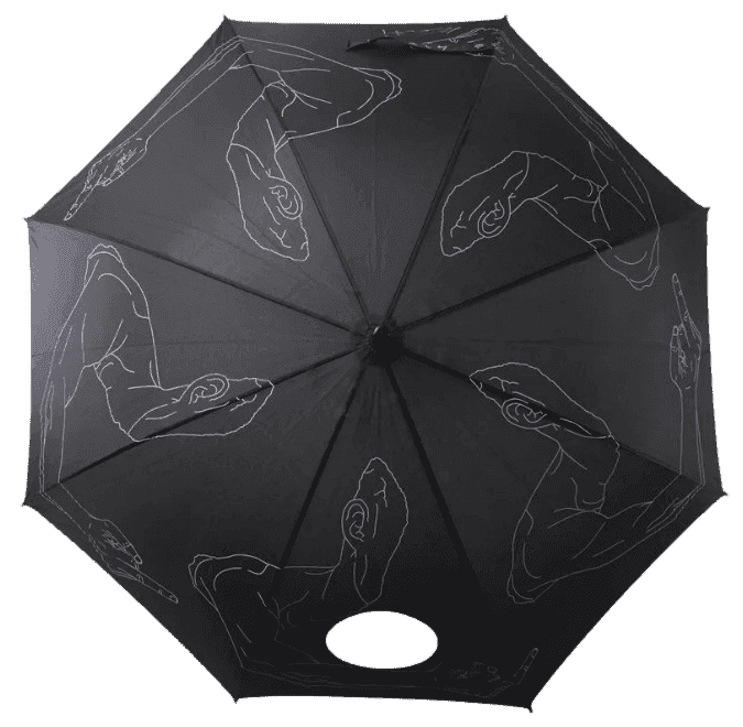 Ai Weiwei, ‘Umbrella - Black’, 2024, Collectible, Screen printing on 210T polyester, fiberglass, metal, and rubber-coated plastic in black or white., null, Numbered