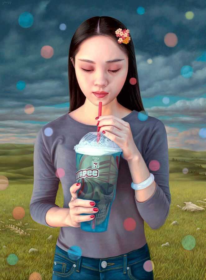 Alex Gross, ‘Contemplation (Slurpee)’, 2017, Print, Made with the Epson P20000 large format printer by Brooklyn Editions, using archival Ultrachrome inks on matte heavyweight paper, Self released, Numbered