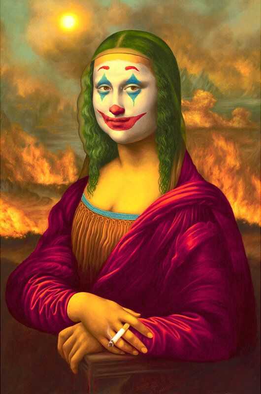 Alex Gross, ‘Mona Lisa Joker (Canvas Print)’, 26-08-2020, Print, Made with the Epson P20000 large format printer by Brooklyn Editions, using archival Ultrachrome inks on Breathing Color 17M Satin Canvas, Self released, Numbered