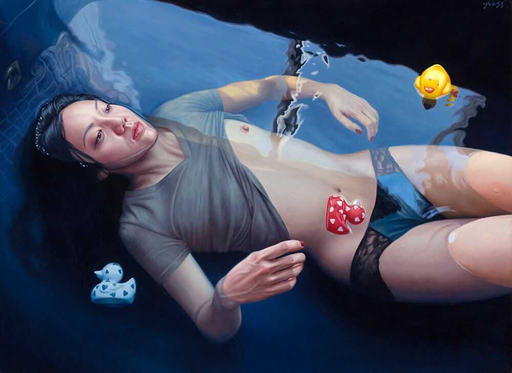 Alex Gross, ‘The Bath’, 2017, Print, Made with the Epson P20000 large format printer by Brooklyn Editions, using archival Ultrachrome inks on matte heavyweight paper, Self released, Numbered