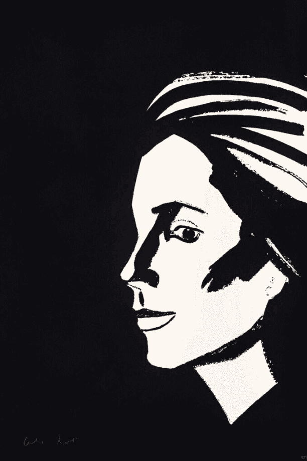 Alex Katz, ‘Black V (Nicole)’, 2022, Print, 2-color Aquatint etching on Somerset Satin White, 300 gsm fine art paper, null, Numbered