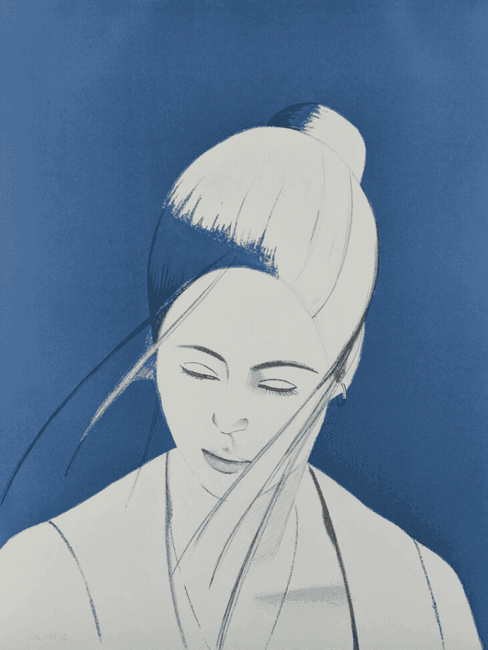 Alex Katz, ‘Pamela (Blue)’, 1976, Print, Screenprint and lithograph in colors on Copperplate Deluxe paper, null, Numbered