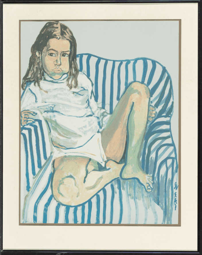 Alice Neel, ‘Portrait of Girl in Blue Chair’, 1970, Print, Screenprint, null, Numbered, Framed