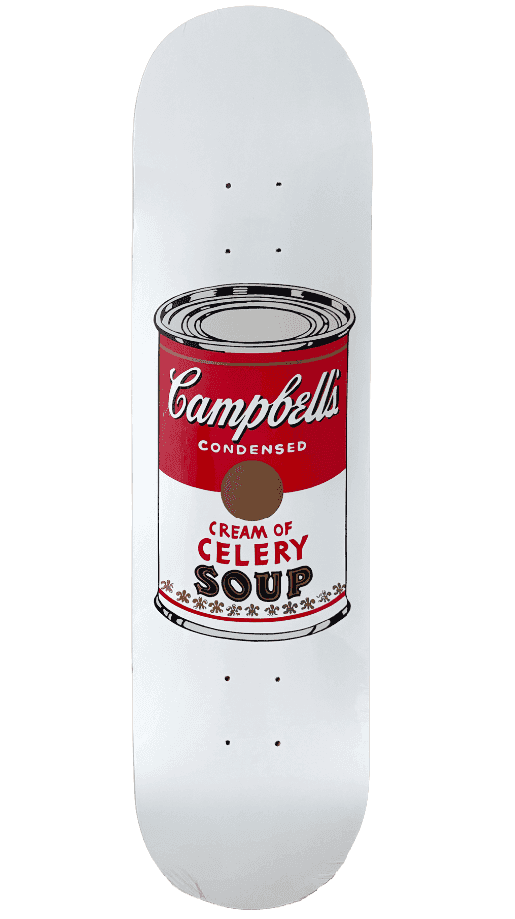 Andy Warhol, ‘Campbell's Soup Skateboard Deck (White)’, 2024, Collectible, Screen print on 7 ply Grade A Canadian Maple wood. Comes new wrapped in original shrinkwrap., null, 