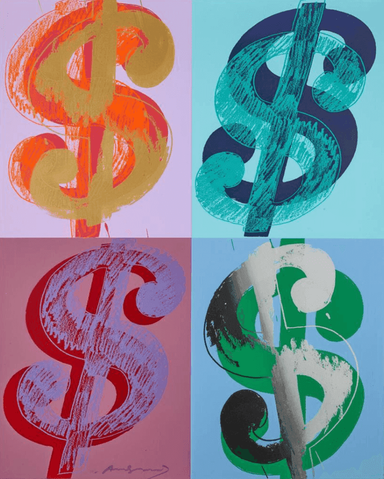 Andy Warhol, ‘Dollar Sign (Quadrant) (FS II.283)’, 1982, Print, Screenprint on Lenox Museum Board, Self Published, Numbered