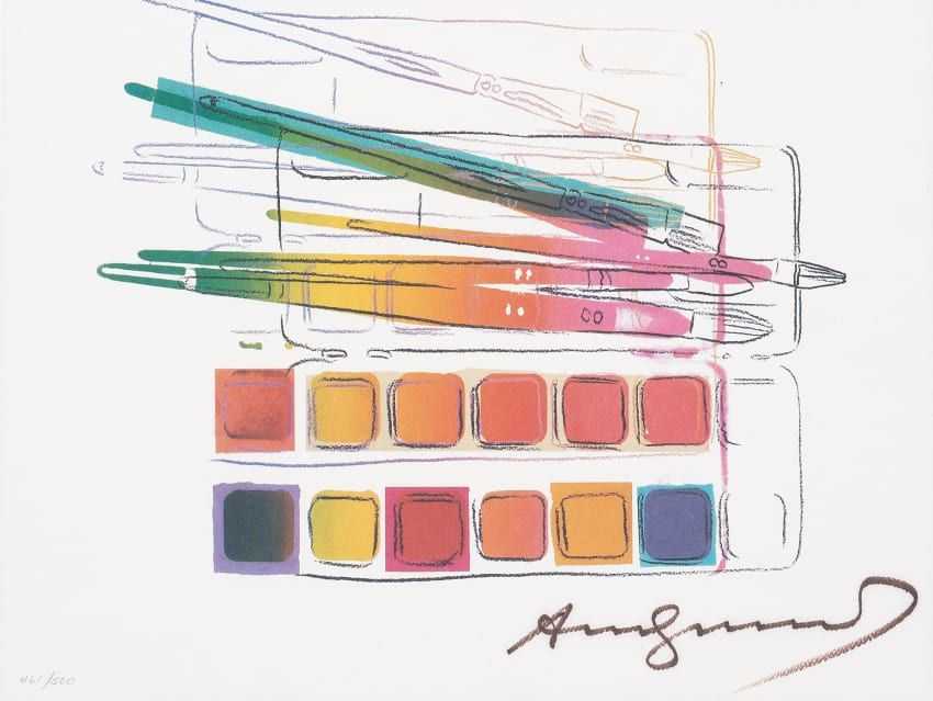 Andy Warhol, ‘Watercolor Paint Kit With Brushes (FS II.288)’, 1982, Print, Offset lithograph on Carnival Felt Cover, The New York Association for the Blind, Numbered