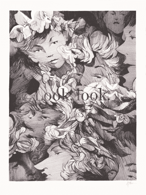 Anna Park, ‘Look, look.’, 2024, Print, Stone lithography on BFK off white paper, Artspace Editions, Numbered