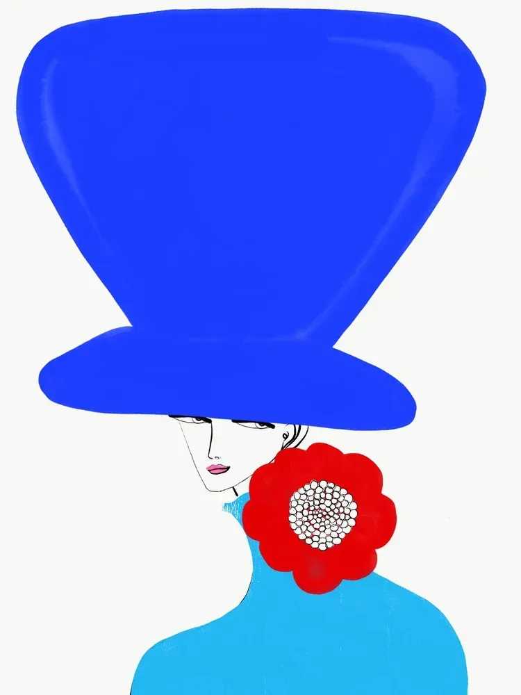 Annie Naranian, ‘Chapeau Blue et Orange Fleur’, 2025, Print, Giclée acid-free archival fine art paper and canvas combined with giclée pigment ink. , null, Numbered