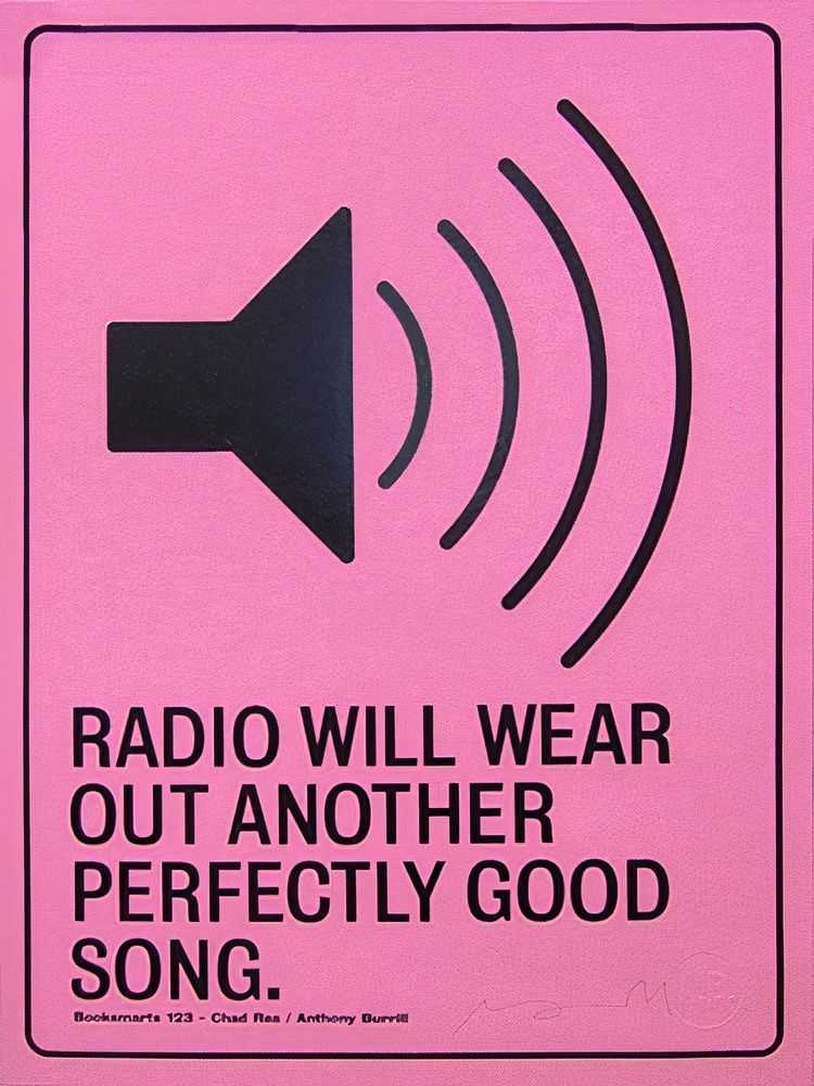 Anthony Burrill, ‘Radio’, 12-07-2009, Print, One colour gloss black on recycled colour paper, Pictures On Walls, Numbered