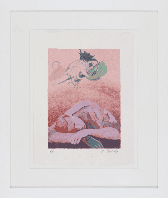 Anthony Cudahy, ‘Sleeper with Signs’, 2024, Print, Risograph with hand-colored finishes, null, Numbered, Handfinished, Framed