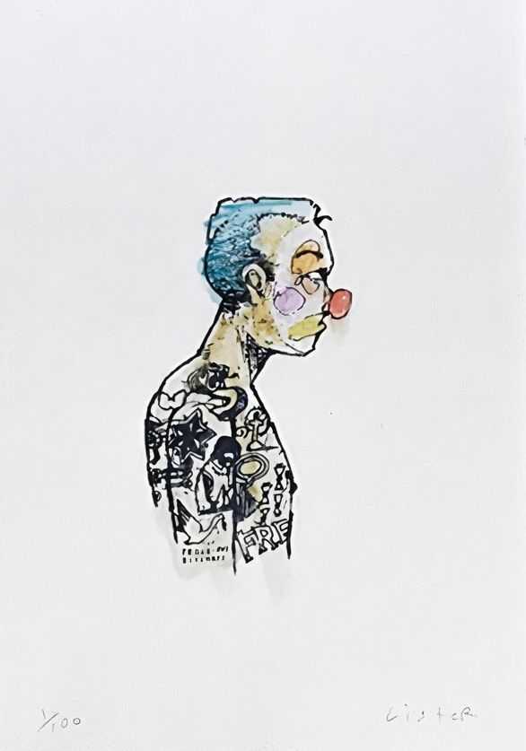 Anthony Lister, ‘Profile of an Inked Punk’, 2008, Print, Hand embellished ink on 245gsm archival museum quality paper, Self Released, Numbered, Handfinished