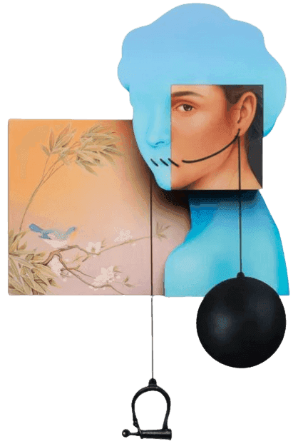 Arghavan Khosravi, ‘The Earring’, 2023, Print, UV pigment printed acrylic panels and archival pigment printed canvas, mounted on a wooden support and finished with a rubber cord and 3D cast shackle, Avant Arte, 