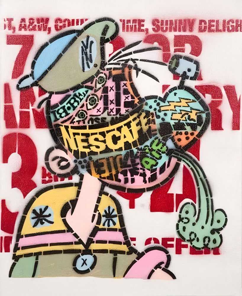 Bäst, ‘Cafe Popeye’, 13-07-2011, Print, Mixed Media on Canvas, BAST NY, Numbered, Handfinished