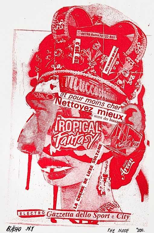 Bäst, ‘The Nose’, 15-01-2011, Print, Red Plastisol with red sand on painted archival paper, BAST NY, Numbered