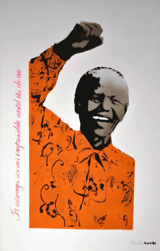 Bambi, ‘Mandela (Orange)’, 2013, Print, Screenprint in colours, null, Numbered