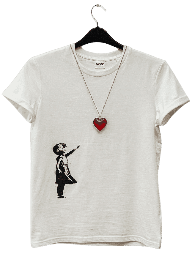 Banksy, ‘Balloon Tee’, 2019, Sculpture, Screenprint on guilt free fair trade tee with pendant, Self-released, 