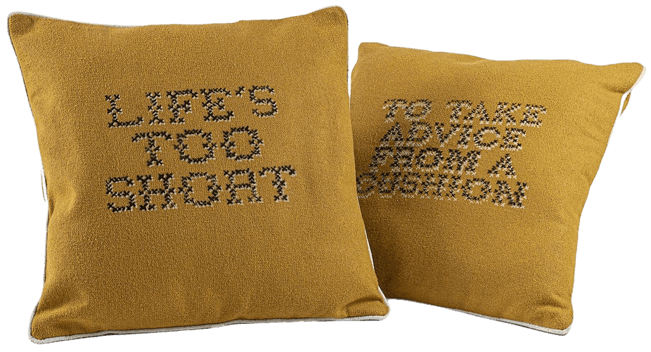 Banksy, ‘Cushions’, 2019, Sculpture, Hand sprayed cushions, Self-released, Handfinished