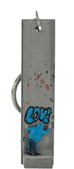 Banksy, ‘Walled Off Hotel Key Fob (Love)’, 2019, Sculpture, Hand-painted resin sculpture with West Bank Separation Wall base, Walled Off Hotel, Handfinished