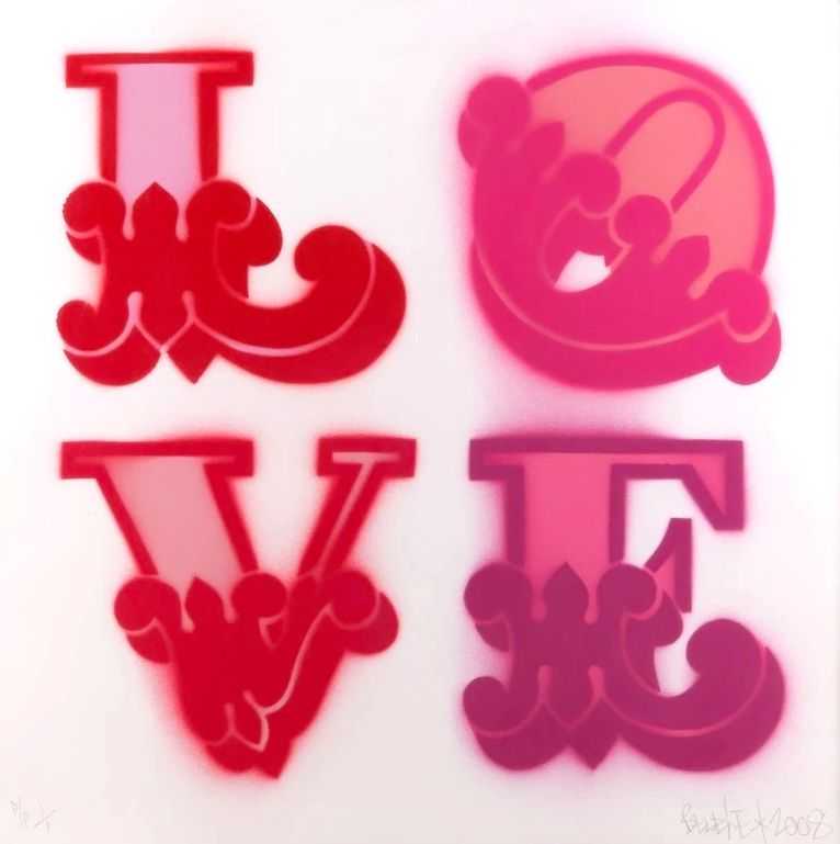Ben Eine, ‘Love (2008)’, 28-12-2008, Print, Hand painted with 8 colours, Eine Signs, Numbered, Handfinished