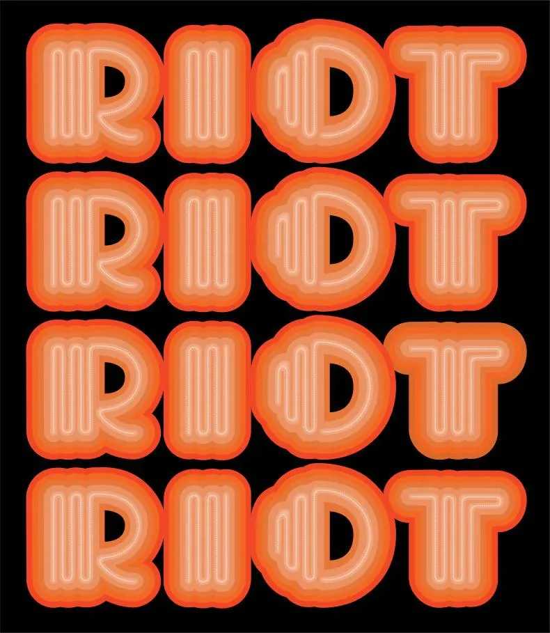 Ben Eine, ‘Riot (Orange)’, 01-08-2015, Print, 9 Color hand pulled screen print with UV screen, Elephants And Castles, Numbered