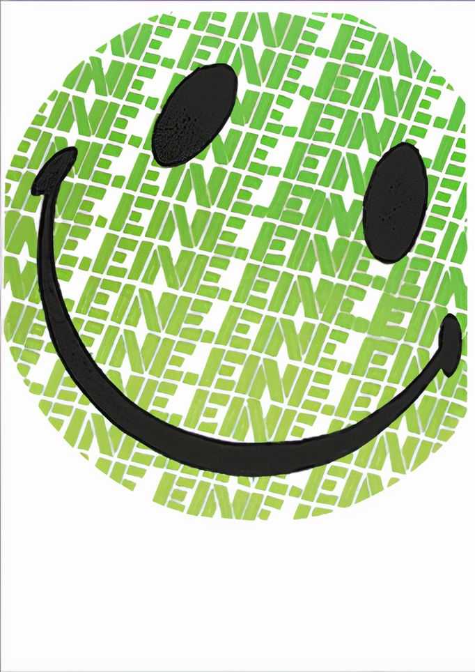 Ben Eine, ‘Smiley (Green)’, 2004, Print, Screenprint, Pictures On Walls, Numbered