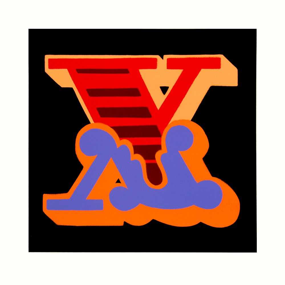 Ben Eine, ‘Triple X (Orange / Purple)’, 11-02-2015, Print, 6 colour screen print on Somerset Satin 300gsm paper, Jealous Gallery, Numbered
