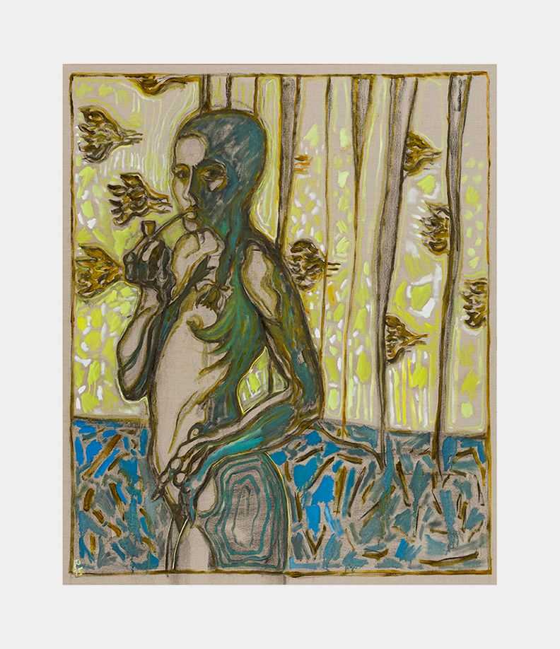 Billy Childish, ‘Juju With Pipe’, 05-10-2017, Print, Archival reproduction print on heavy matt stock, L-13 Light Industrial Workshop, Numbered