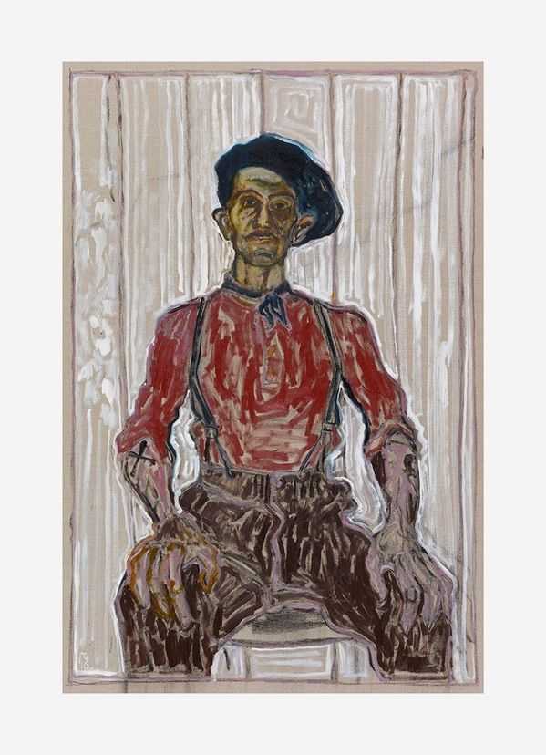 Billy Childish, ‘Self Portrait In Beret And Blue Scarf’, 19-04-2017, Print, Archival reproduction print on heavy matt stock, L-13 Light Industrial Workshop, Numbered