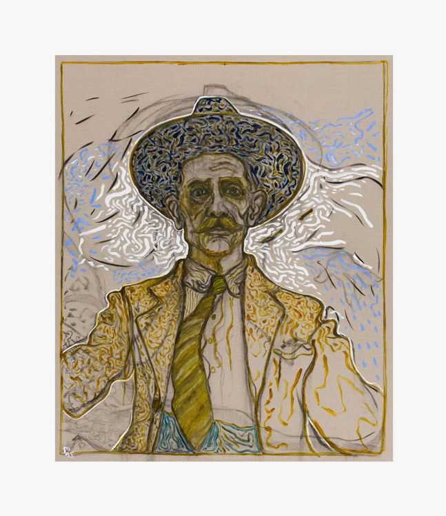 Billy Childish, ‘Self Portrait With Tie’, 09-09-2015, Print, Archival reproduction print on heavy matt stock, L-13 Light Industrial Workshop, Numbered