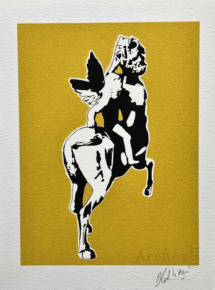 Blek le Rat, ‘The Centaur (Yellow)’, 05-12-2019, Print, 3 colour screenprint on 300gsm Vélin d'Arches paper, Self-released, Numbered