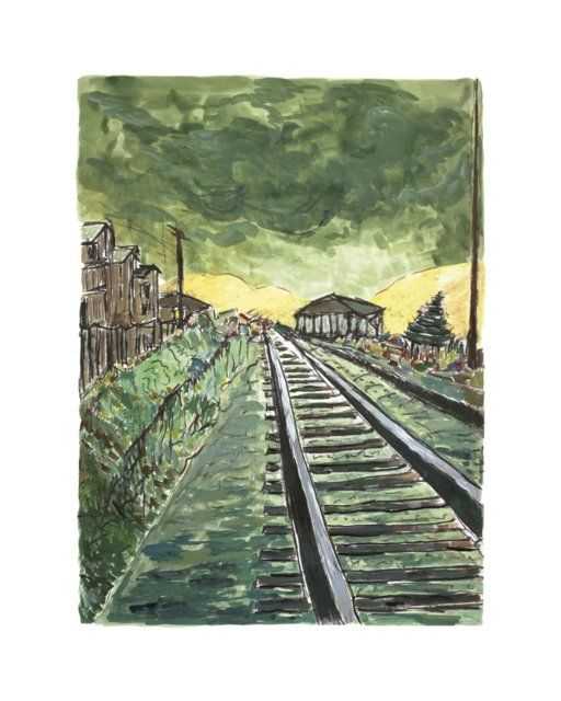 Bob Dylan, ‘Train Tracks (Green 2010)’, 2010, Print, Giclée print on Hahnemühle 350gsm Museum Etching Paper, Washington Green Fine Art, Numbered
