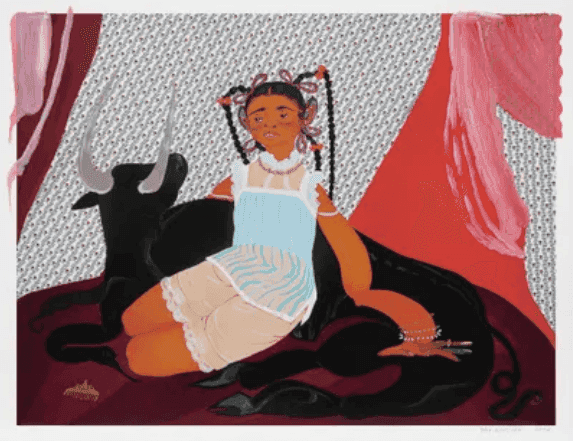 Bony Ramirez, ‘TORO!’, 2023, Print, 24 colour silkscreen print on 410gsm Somerset Tub Sized Radiant White paper, hand-finished by the artist with gold leaf marker and acrylic paint, Avant Arte, Dated, Handfinished