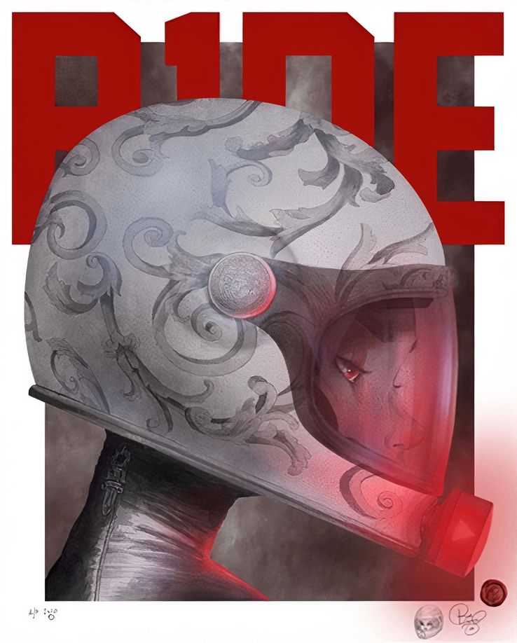 Brett Crawford, ‘R1de’, 15-05-2020, Print, Fine art print on on 100% cotton Velvet Somerset acid free paper; Hand Embellished, Sketch, Wax Seal, Signed and Numbered, Self-released, Numbered, Handfinished