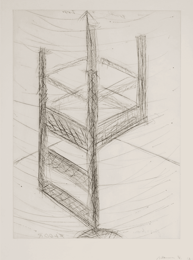 Bruce Nauman, ‘Suspended Chair’, 1983, Print, Drypoint on Fabriano wove, Gemini G.E.L. LLC, Numbered, Dated