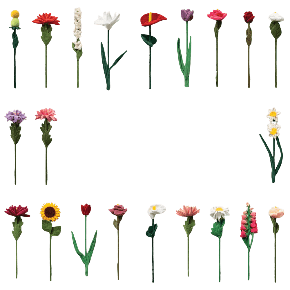 CJ Hendry, ‘Bunch of 21 Flowers (Flower Market - Cle De Peau)’, 2024, Collectible, Custom designed plush flowers, Self Released, 