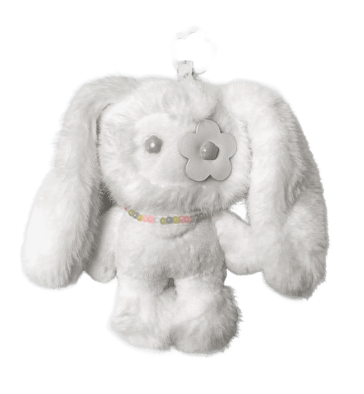 CJ Hendry, ‘Easter JUJU - Juju (White)’, 2026, Sculpture, Various plush Materials, Leather flower eye, Polyester filling, Metal clasp. Metal egg tin and fold out "map" poster + stickers. , null, 