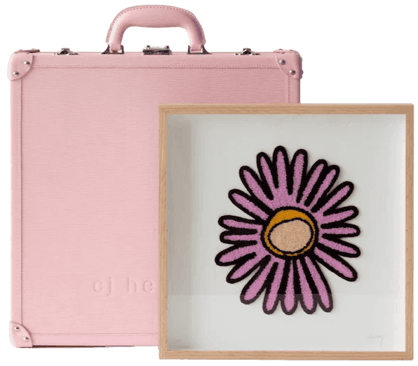 CJ Hendry, ‘Glorifier (Flower Market - Cle De Peau)’, 2024, Print, Cotton Chenille patch mounted on 100% cotton Rising mount board. Framed behind UV protective acrylic., Self Released, Numbered, Framed