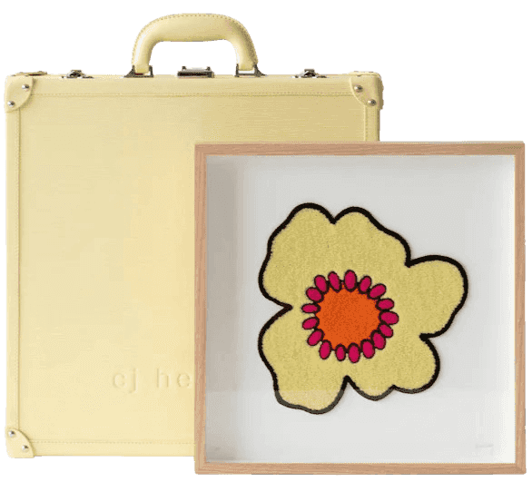CJ Hendry, ‘Oil (Flower Market - Cle De Peau)’, 2024, Print, Cotton Chenille patch mounted on 100% cotton Rising mount board. Framed behind UV protective acrylic., Self Released, Numbered, Framed