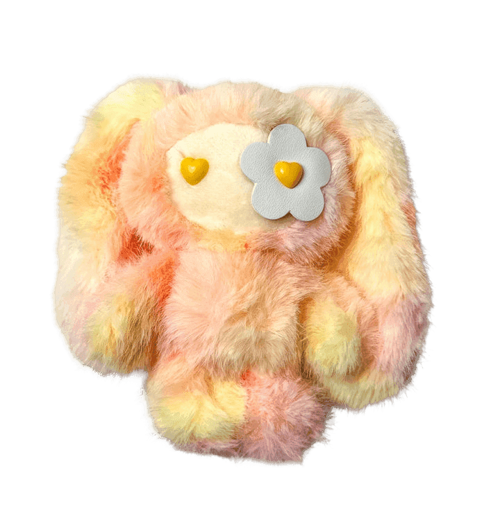 CJ Hendry, ‘Rainbow JUJU - Cleo’, 2026, Sculpture, Various plush Materials, Leather flower eye, Polyester filling, Metal clasp. Metal rainbow tin and fold out "map" poster + stickers. , null, 