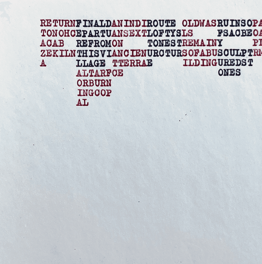 Carl Andre, ‘Returnfinalasindiroute’, 1993, Print, Silkscreen, Selfpublished, Numbered, Dated