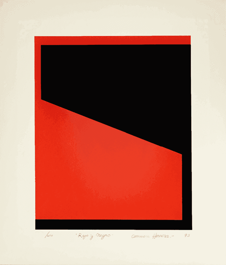 Carmen Herrere, ‘Rojo y Negro’, 1993, Print, Screenprint in red and black, on wove paper, with full margins, Miami Press, Numbered, Dated