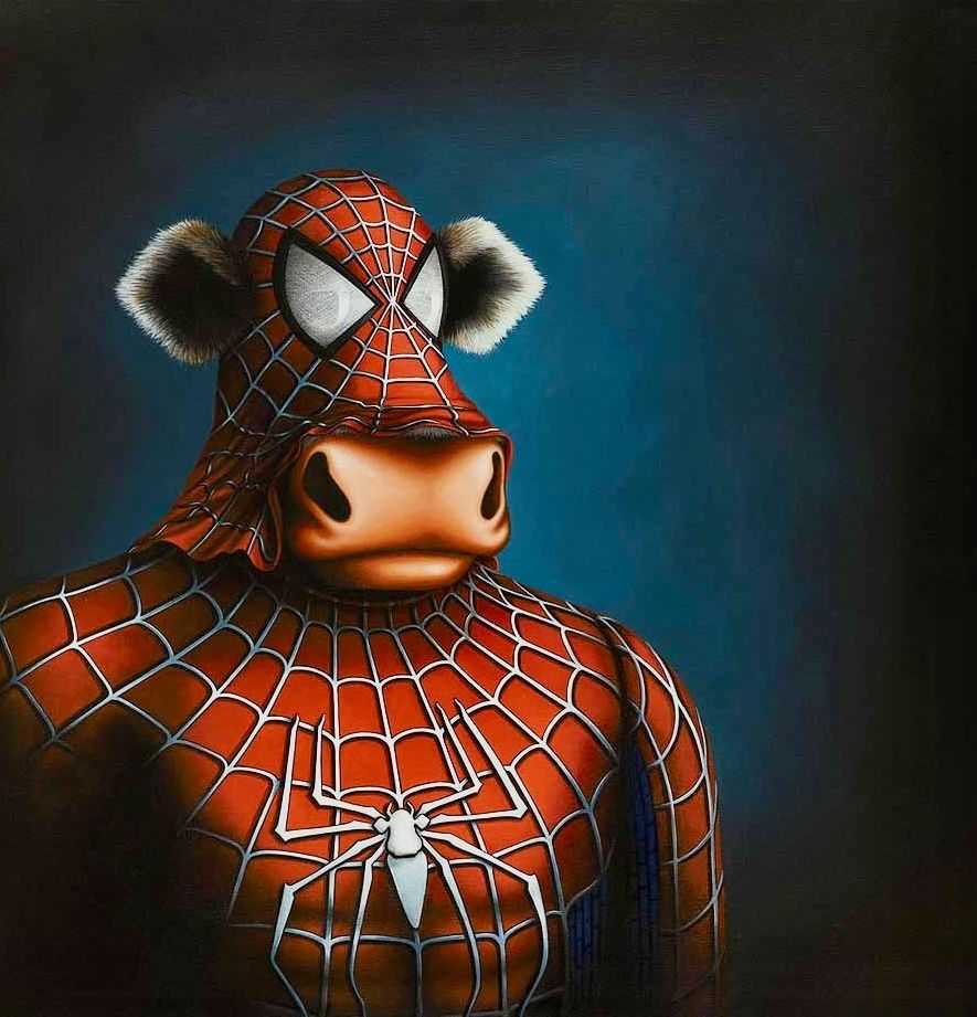 Caroline Shotton, ‘Spidermoo’, 2013, Print, Giclee on canvas board, Castle Fine Art, Numbered