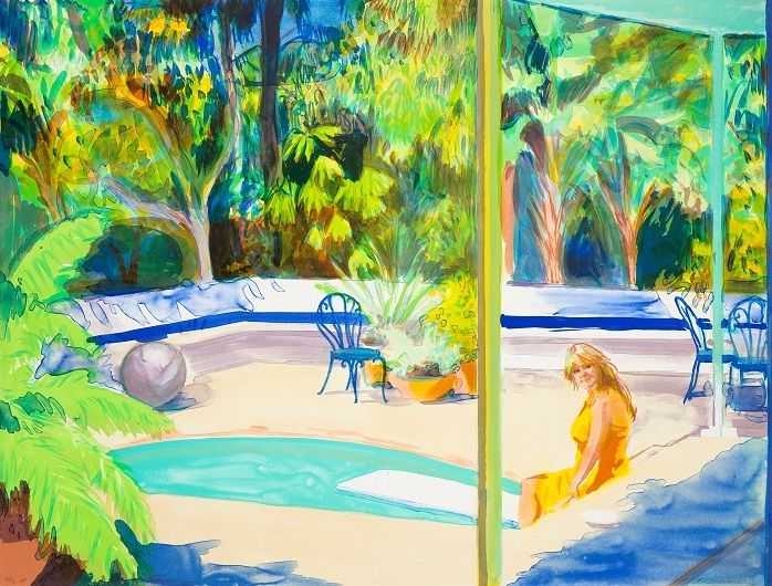 Caroline Walker, ‘Bathed (Sunset Portfolio)’, 2018, Print, Lithograph on paper, Anat Ebgi Gallery, Numbered
