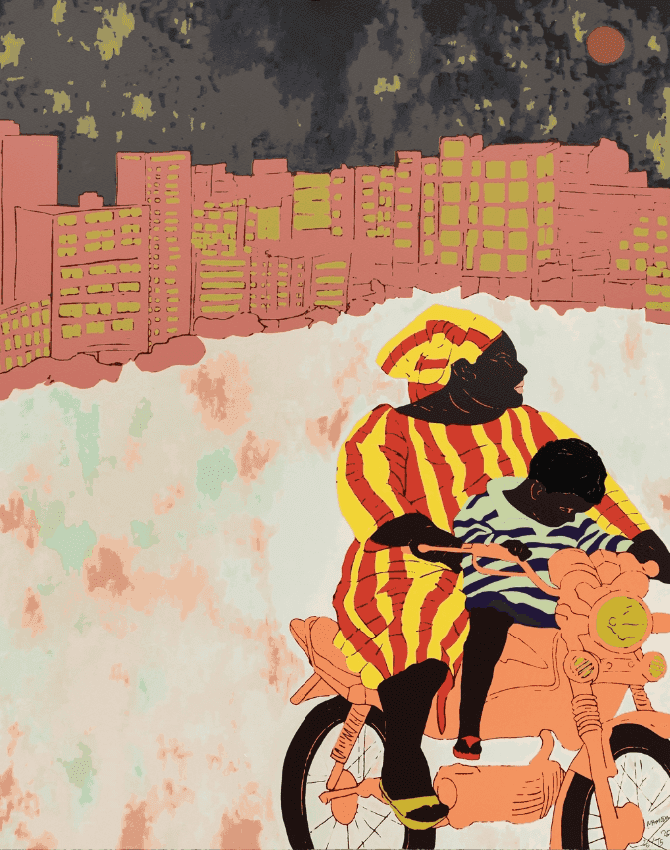 Cassi Namoda, ‘The Mother and Child from Matola’, 2025, Print, 22 colour Screenprint with varnish on Somerset Tub sized Radiant White 410gsm, Counter Editions, Numbered