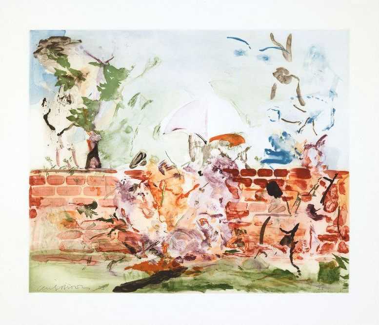 Cecily Brown, ‘Colour Etching with Brick Wall’, 2003, Print, Etching with aquatint on wove paper, Two Palms, Numbered, Dated