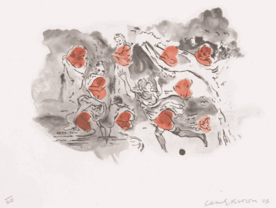 Cecily Brown, ‘Quality Time’, 2005, Print, Two colour etching with aquatint and spitbite on Somerset paper with torn edges., null, Numbered