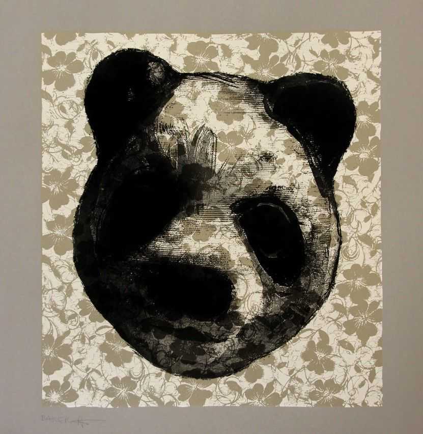 Charming Baker, ‘Panda Flocked #183’, 2018, Print, Hand embellished flocked screen print on paper, null, 